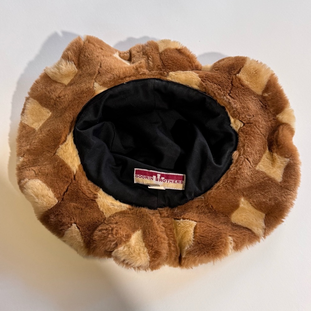 Y2K Goorin Bros Brown Faux Fur Floppy Wide Brim Hat - Picture 2 of 5